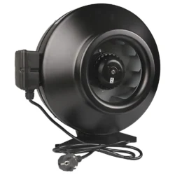 Turbina Axial Negra Extractor con cable y 2 velocidades.